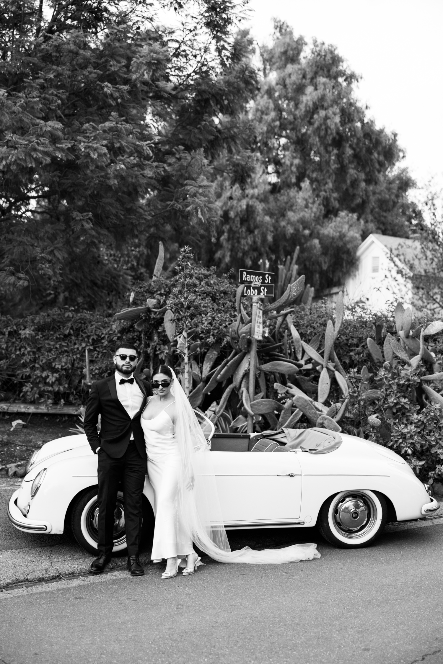 Classic Car Wedding Photos at Mission San Juan Capistrano