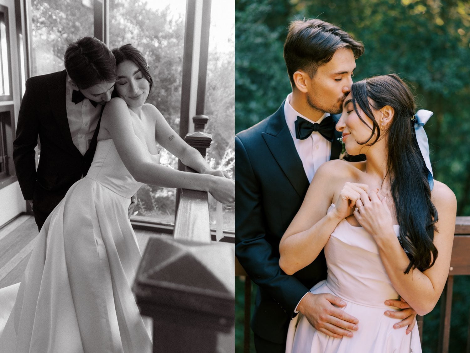 film photography at the 1909 of a couple on their wedding day