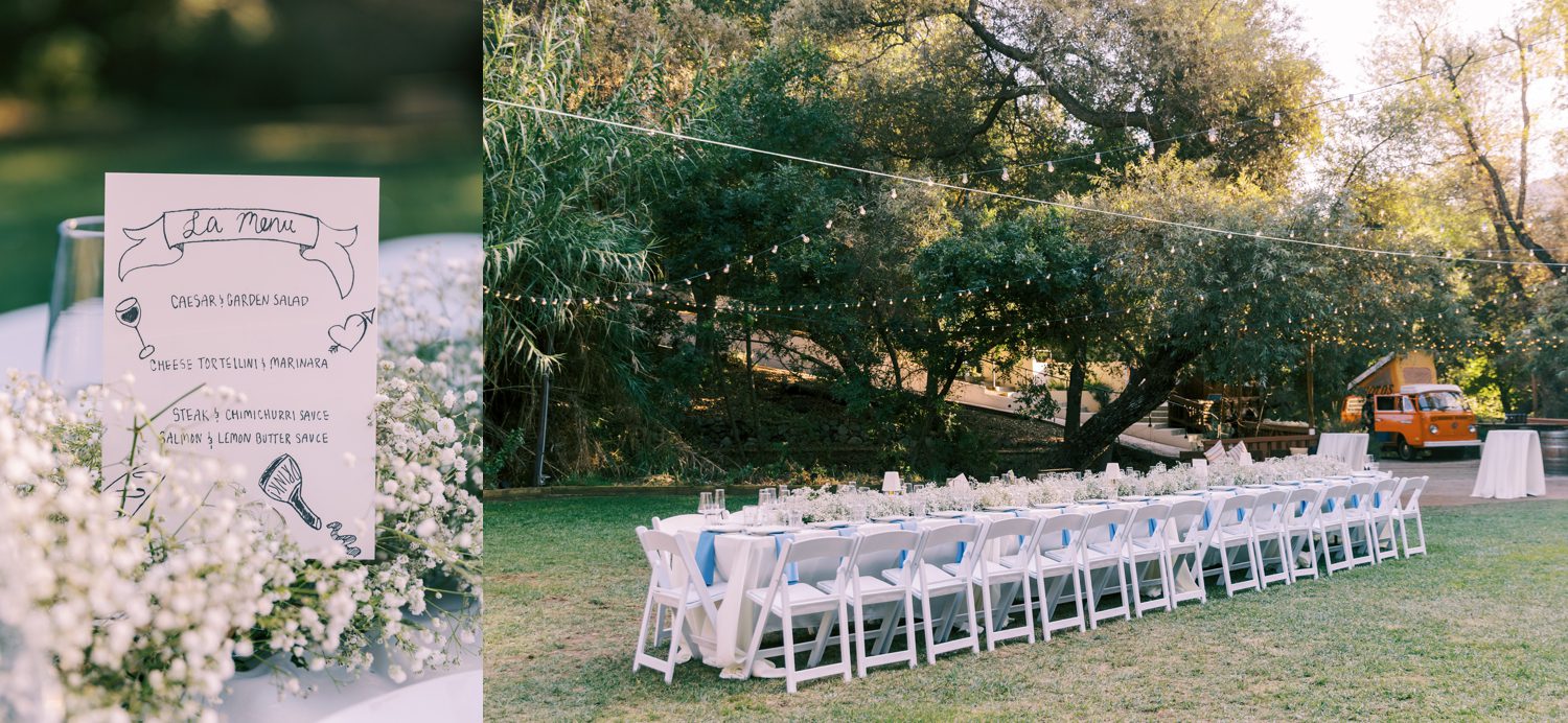 wedding reception details at the 1909 