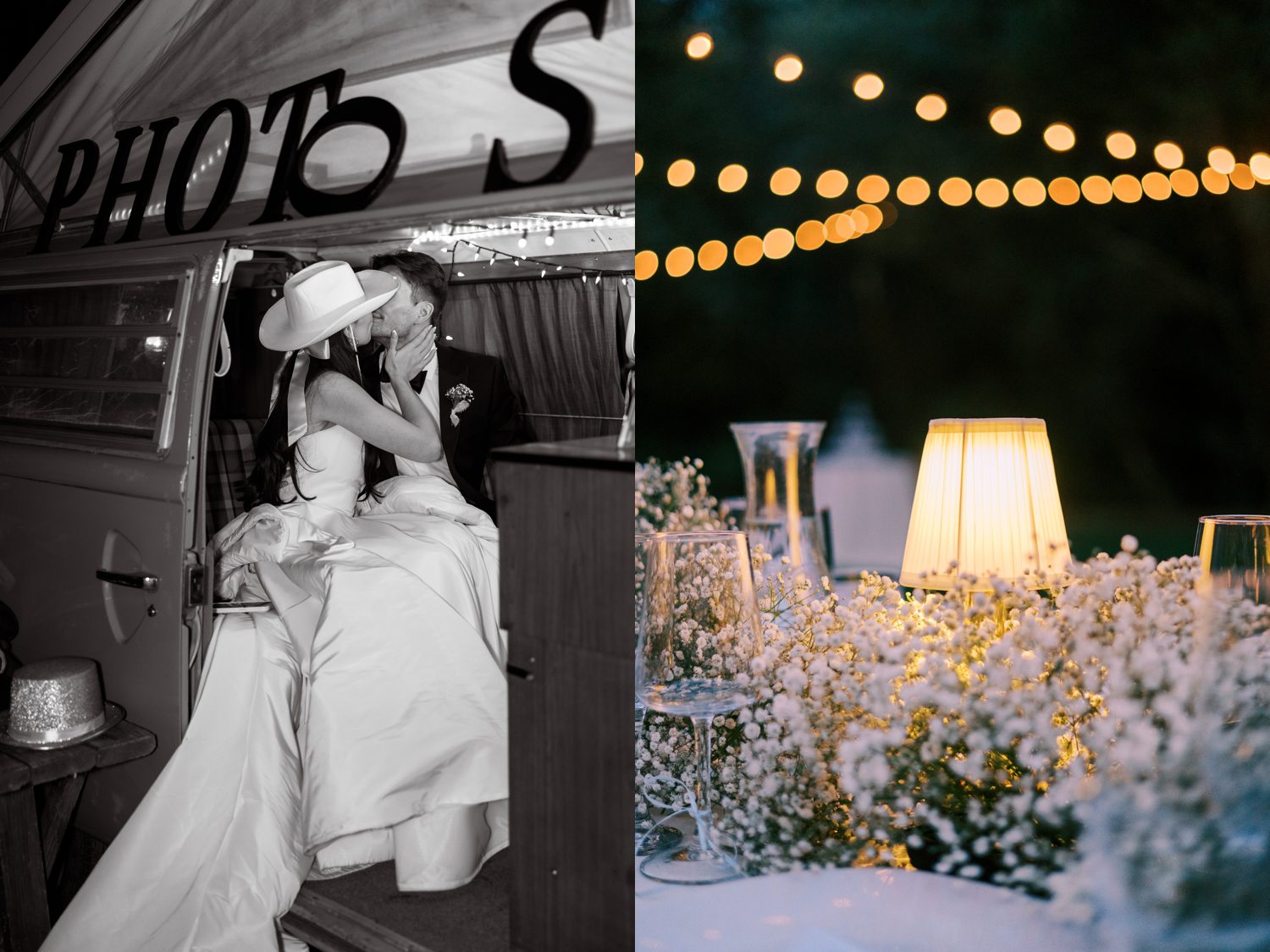 the couple kissing in a vintage photo booth at the 1909 